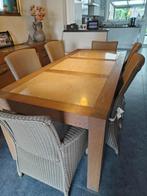 Tafel en stoelen, Huis en Inrichting, Tafels | Eettafels, Ophalen, Klassiek, 50 tot 100 cm, Zo goed als nieuw