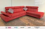 GRATIS LEVERING HEEL BE Mooi Rode Stoffen Hoekbank, Huis en Inrichting, 250 tot 300 cm, Hoekbank, Ophalen of Verzenden, Zo goed als nieuw