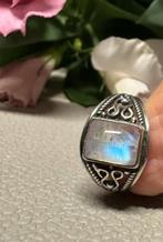 Bague en argent avec pierre de lune, Enlèvement ou Envoi, Comme neuf, Argent, Argent
