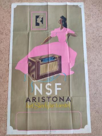 Zeldzame vintage poster Radio NSF Aristona 1930/1940 beschikbaar voor biedingen