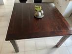 Eettafel massief koloniale stijl, Huis en Inrichting, Ophalen, Koloniaal, Vierkant, Zo goed als nieuw