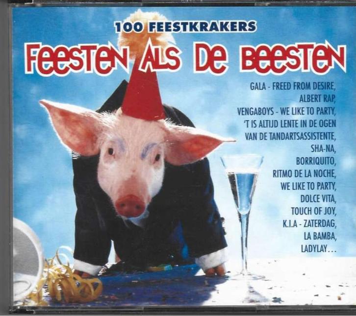 5 CD Feesten Als De Beesten (100 Feestkrakers), Cd's en Dvd's, Cd's | Rock, Zo goed als nieuw, Poprock, Ophalen of Verzenden