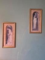 2 kaders met dames, Antiek en Kunst, Kunst | Tekeningen en Fotografie, Ophalen