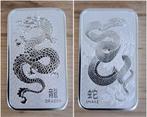 Perth Mint Lunar 3 Draak + Slang 1 oz zilver 2024/2025 bar, Verzenden, Setje, Zilver