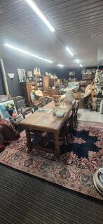 Eikenhout eettafel met 6 stoelen, Enlèvement, Utilisé, 50 à 100 cm, Chêne