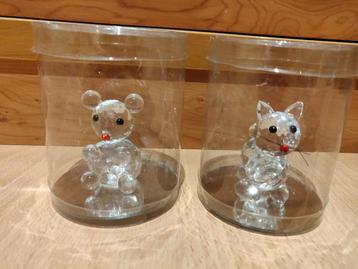 Muis en kat beeldje, nog in plastic verpakking €4 voor de 2