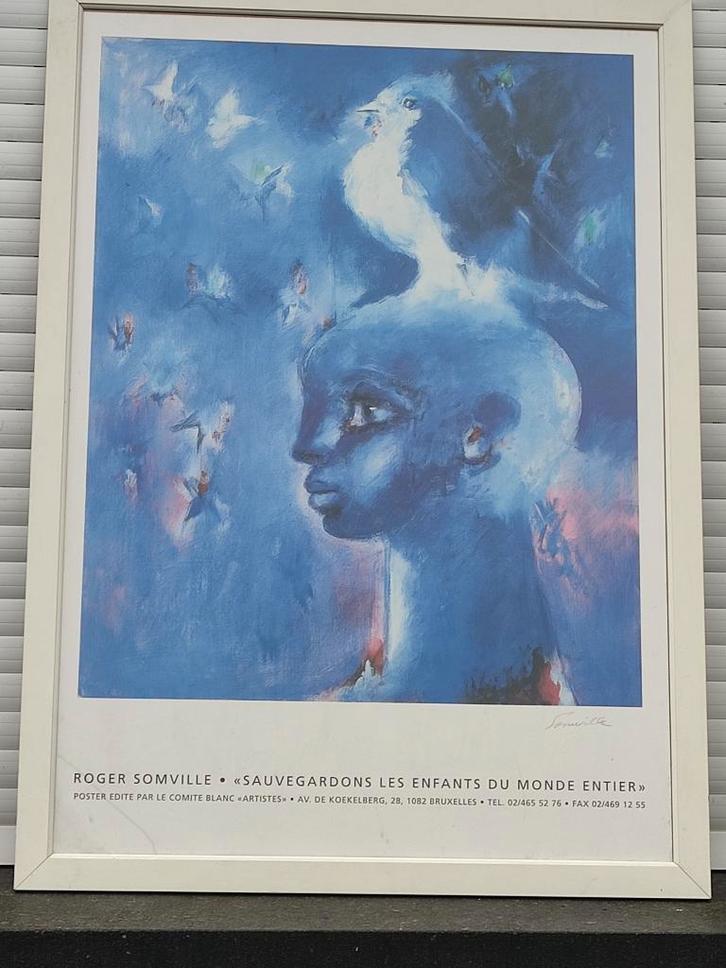 affiche signe roger somville, Antiek en Kunst, Kunst | Litho's en Zeefdrukken, Ophalen