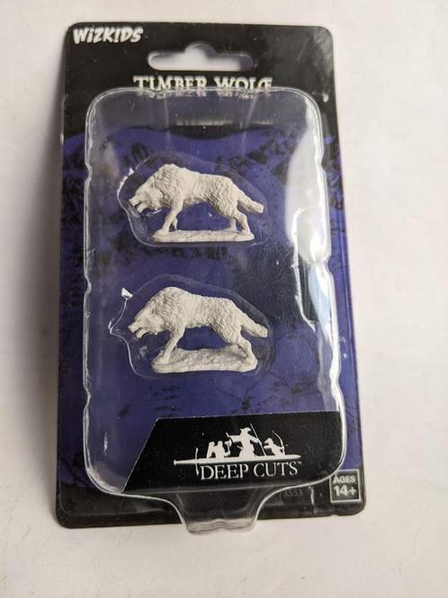 Wizkids Deep Cuts Unpainted Miniatures Timber Wolves 2 fig's, Hobby en Vrije tijd, Wargaming, Nieuw, Lord of the Rings, Figuurtje(s)