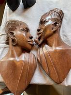 Houten koppel, Antiek en Kunst, Kunst | Beelden en Houtsnijwerken, Ophalen