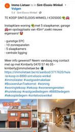 Huis te koop, Immo, Huizen en Appartementen te koop, 5 kamers, Tussenwoning, St eloois winkel 8880, Provincie West-Vlaanderen
