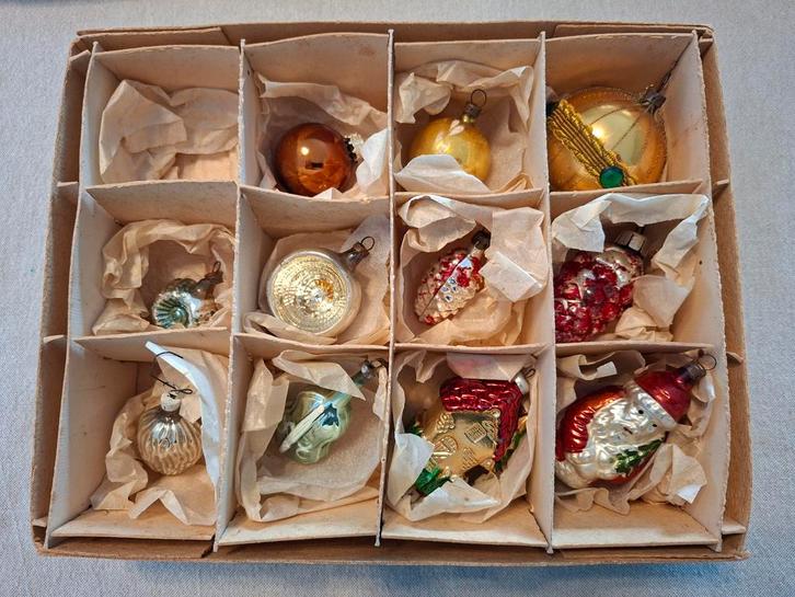 Zeer oude kerstballen deuk en figuurtjes, Verzamelen, Overige Verzamelen, Gebruikt, Ophalen of Verzenden
