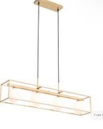 Hanglamp goud met wit glas, Huis en Inrichting, Lampen | Hanglampen, Ophalen, Zo goed als nieuw, Glas, Moderne