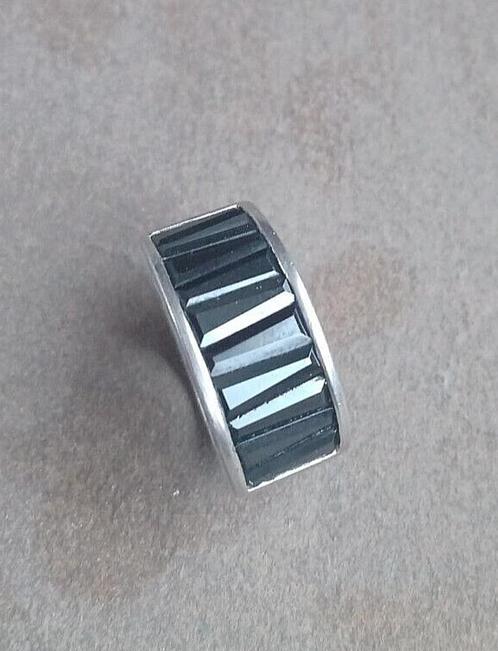 Prachtige zilveren hardstenen ring Twice As Nice Belgium T50, Handtassen en Accessoires, Ringen, Zo goed als nieuw, Zilver, Zilver