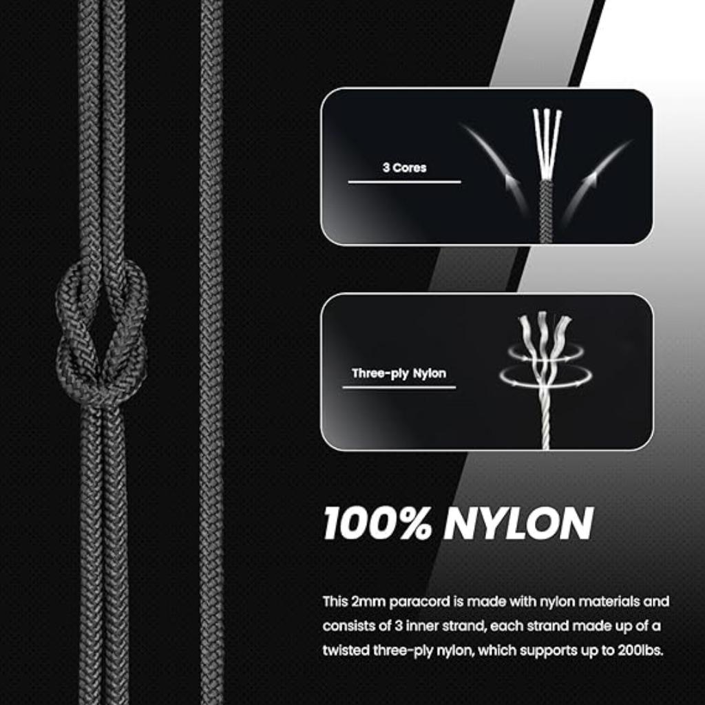 Paracorde 2 mm | 15 m | pour le bricolage, le camping | Nouv, Neuf, -, -, A,ba cord