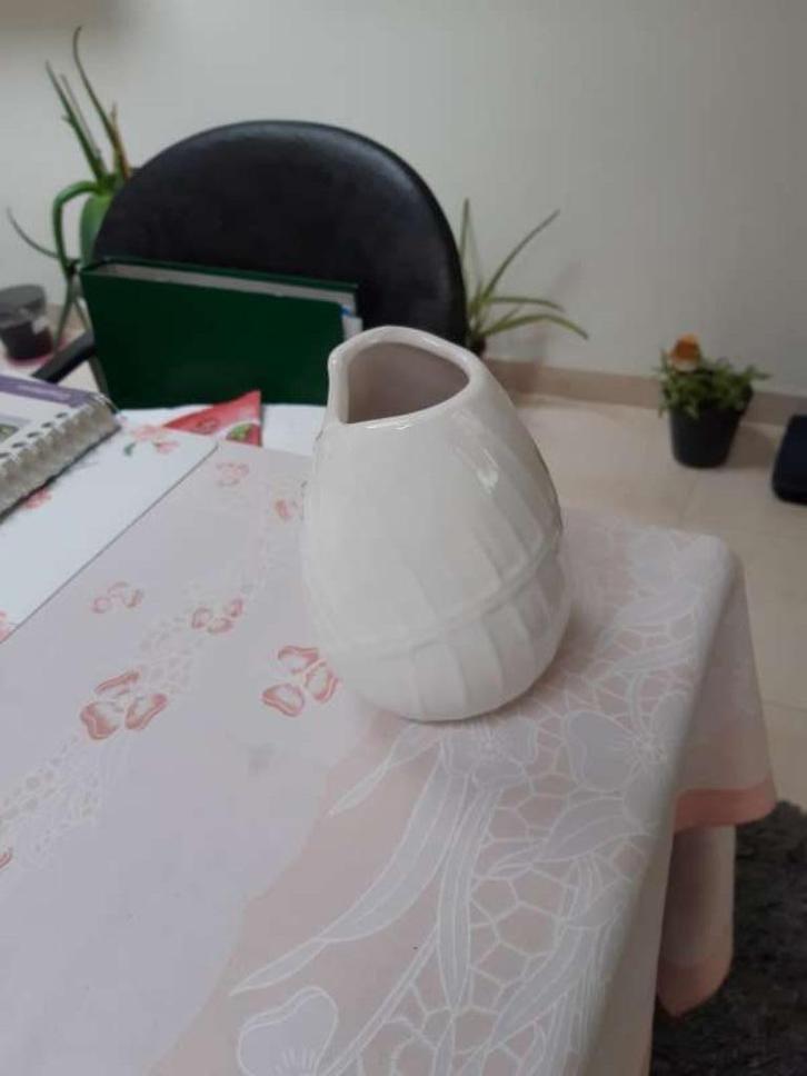 Vazen, witte steen en glas , 3stuks voor 1euro, Huis en Inrichting, Woonaccessoires | Vazen, Zo goed als nieuw, Wit, Minder dan 50 cm