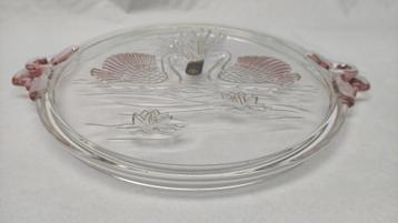 Serveerschaal zwanen en waterlelies rode handvatten Walther  beschikbaar voor biedingen