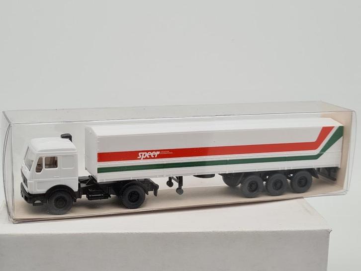 Spedition Peer Mercedes vrachtwagen - Wiking 1/87, Hobby en Vrije tijd, Modelauto's | 1:87, Zo goed als nieuw, Bus of Vrachtwagen
