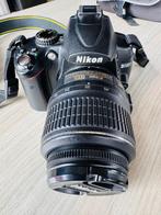Nikon D5000 + 18-55 lens + draagtas, Audio, Tv en Foto, Fotocamera's Digitaal, Ophalen, Gebruikt, Spiegelreflex, Nikon