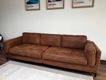Vierzit Zetel Cognac Microvezel (4-zit) Industriele look beschikbaar voor biedingen