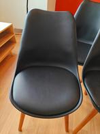 6 zwarte kunstleren stoelen, Ophalen, Gebruikt, Zwart, Vijf, Zes of meer stoelen