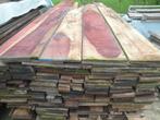 +- 80 m2 de planches minces en bois exotique - Padouk, ..., Bricolage & Construction, 300 cm ou plus, Comme neuf, Planche, Autres essences de bois
