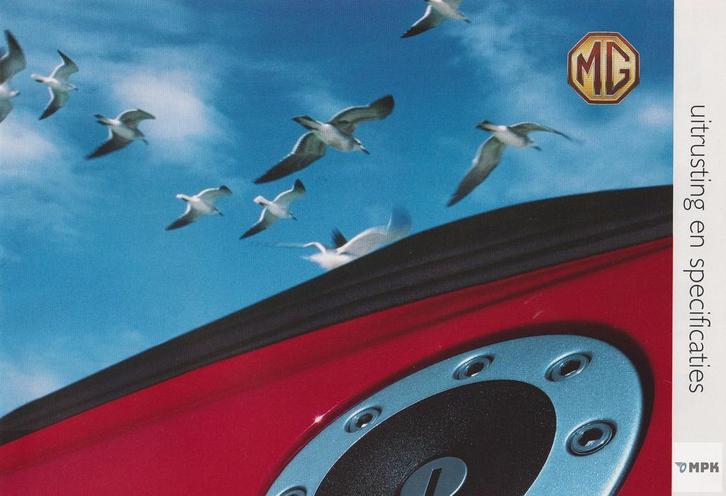 MG F 1999 Brochure Uitrusting Specificaties Nederlands, Boeken, Auto's | Folders en Tijdschriften, Gelezen, Ophalen of Verzenden