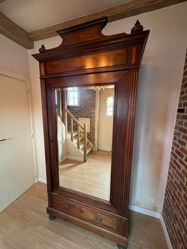 Armoire anciènne d’antiquité avec miroir, Enlèvement, Rectangulaire, 50 à 100 cm, 150 à 200 cm