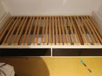 1 persoonsbed Ikea Malm met 2 lades en lattenbodem, Huis en Inrichting, Slaapkamer | Bedden, Ophalen, Gebruikt, Eenpersoons, Zwart