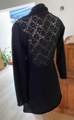 Magnifieke lange Cardigan met kanten look achteraan (S) – Ni, Kleding | Dames, Truien en Vesten, Cassis Collection, Zwart, Nieuw