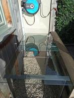 Uittrekbare (buiten)tafel veiligheidsglas, Huis en Inrichting, Ophalen, Gebruikt, Glas, Vijf personen of meer