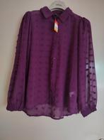 Nieuwe paarse shirt hemd blouse met bolletjes maat medium 38, Kleding | Dames, Paars, Nieuw, Wibra, Ophalen