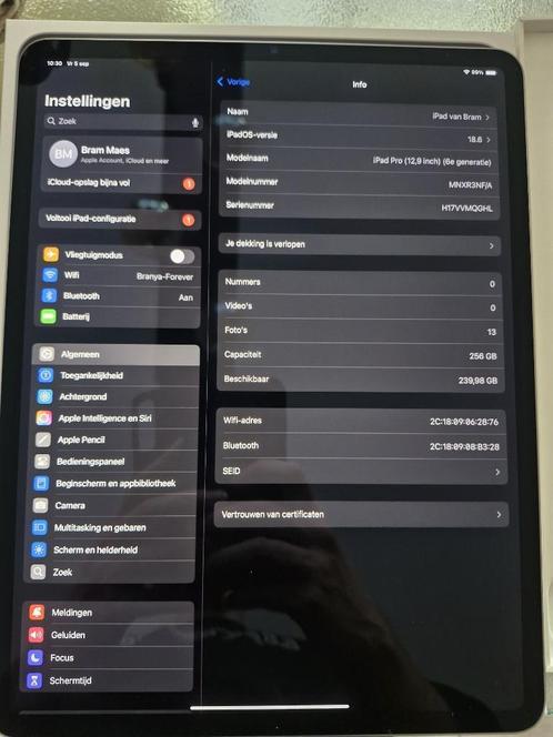 iPad Pro (12,9 inch) (6e generatie) m2 chip, bijna ongebruik, Computers en Software, Apple iPads, Zo goed als nieuw, Apple iPad Pro