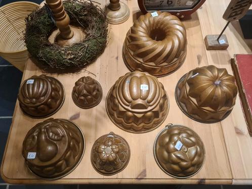 Oude koperen bakvormen bakvorm vanaf €10/st, Antiek en Kunst, Antiek | Brons en Koper, Ophalen of Verzenden