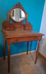 Ancien meuble coiffeuse miroir Louis XVI marbre, Enlèvement