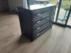 Stevige ladekast in het zwart, goudkleurige handvaten., Ophalen, Gebruikt, 100 tot 150 cm, 3 of 4 laden