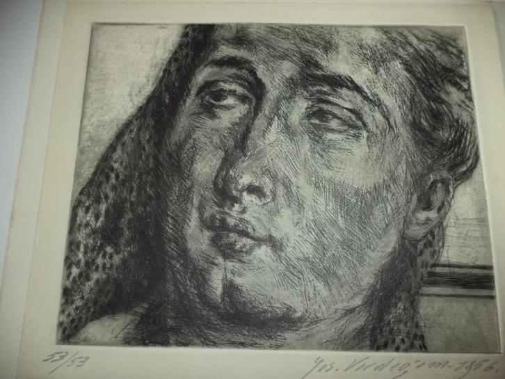1956 Jos VERDEGEM Gent originele ets, eau-forte gesigneerd, Antiek en Kunst, Kunst | Etsen en Gravures, Ophalen of Verzenden