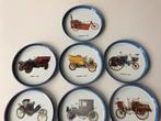 Samo Set van 7 metalen onderzetters oldtimers auto’s, Ophalen of Verzenden, Gebruikt, Auto's