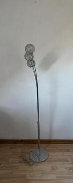 Schitterende zilveren vloerlamp met 3 lichtpunten 150 cm, Huis en Inrichting, Lampen | Vloerlampen, Ophalen, Zo goed als nieuw