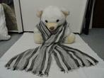 ELEGANT Joli foulard ( / écharpe ) ligné blanc et gris NEUF, Kleding | Dames, Mutsen, Sjaals en Handschoenen, Ophalen of Verzenden