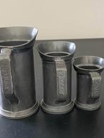 3 antieke 19e eeuwse retro tinnen maatbekers, Antiek en Kunst, Ophalen