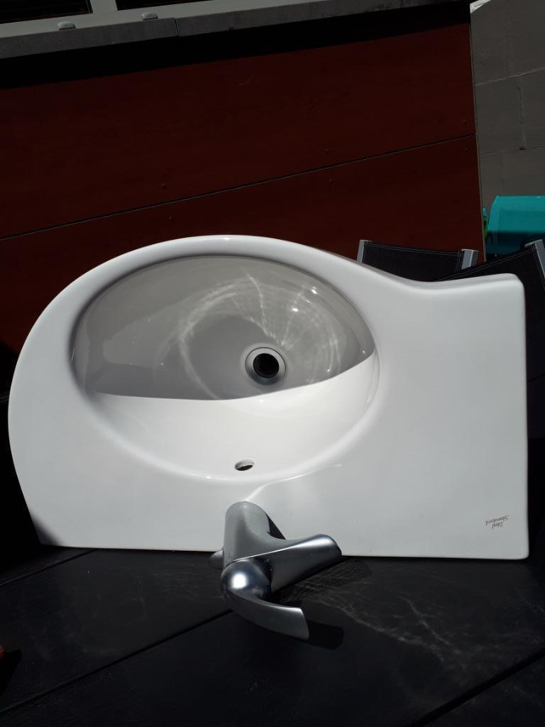 Lavabo plaatsbesp.m. kraan&sifon. Werd geen 5x gebr., Divers, Divers Autre, Neuf, Enlèvement