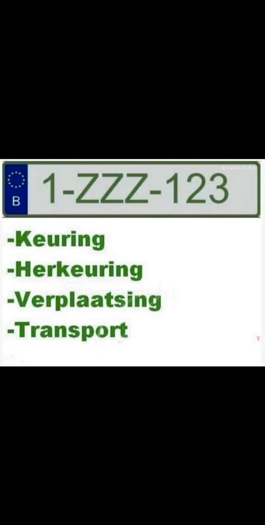 Z plaat -Autokeuring - Herkeuring - Verplaatsing - ANTWERPEN, Auto diversen, Overige Auto diversen, Ophalen