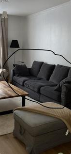 Canape  gronlid convertible gris avec housse teracotta, Ophalen