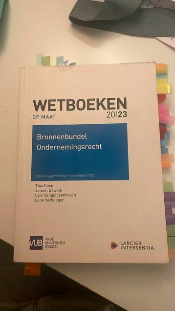 Bronnenbundel Ondernemingsrecht 2023 jeroen delvoie, Enlèvement ou Envoi, Utilisé