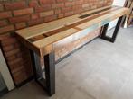 Moderne sidetable eikenhout sloophout bamboe tafel  op maat., Nieuw, Ophalen of Verzenden, Teakhout