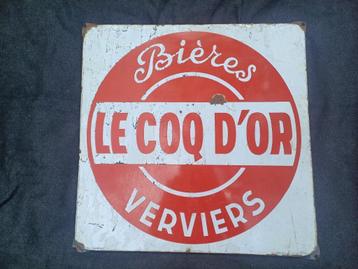 oude emaille reclame Le Coq d'Or Verviers beschikbaar voor biedingen