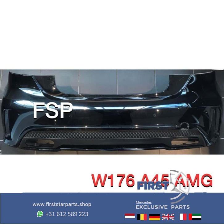 W176 A45 AMG Achterbumper zwart wit grijs etc Mercedes A Kla, Autos : Pièces & Accessoires, Carrosserie & Tôlerie, Pare-chocs