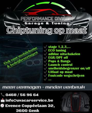 Chiptuning stage 1-2-3 / foutcodes/ adblue/ roetfilter/ EGR 