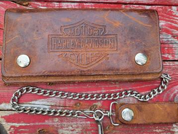 Harley Davidson lederen geldbeugel met ketting beschikbaar voor biedingen