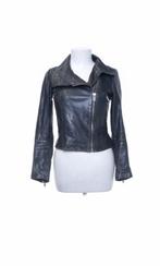 Blouson motard en cuir noir Mango XS, Vêtements | Femmes, Vestes | Été, Noir, Taille 34 (XS) ou plus petite, Porté, Mango